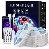 Unicrown 100Ft Waterproof Led Strip Lights 5050 Rgb Led Lights Strips And 16 Million Color Changing With Bluetooth Music Sync