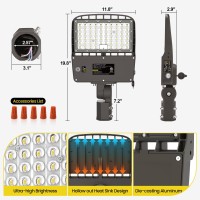 Yarbo 200W Led Parking Lot Light 180W 150W Tunable 32000Lm 160Lmw 5000K Parking Lot Light Adjustable Slip Fitter Dimmable