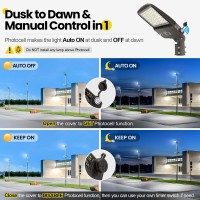 Yarbo 220W Led Parking Lot Light 200W 180W Selectable 35200Lm160Lmw 5000K Led Shoebox Light Slip Fitter Dimmable Parking L