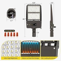 Yarbo 320W Led Parking Lot Light 300W 280W Tunable 51200Lm 160Lmw 5000K Parking Lot Light Slip Fitter Dimmable Led Shoebox