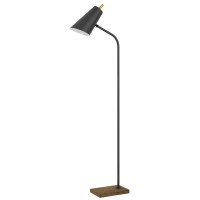 66 Inch Metal Floor Lamp, Adjustable Cone Shade, Wood Base, Dark Bronze