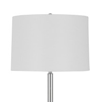 Charlie 61 Inch Modern Floor Lamp, Wood Table, 1 Usb, Glossy, White, Brown