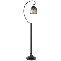 Kim 63 Inch Modern Floor Lamp, Hanging Lantern Shade, Metal, Dark Bronze