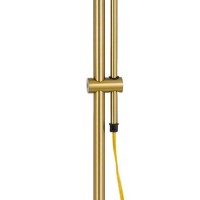 58 Inch Metal Floor Lamp, Adjustable Height, Chain Switch, Antique Brass