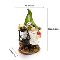 Pearlstar Outdoor Garden Gnomes Statues Solar Turtle Light Large Resin Figurine Lawn Dwarf Ornaments For Yard Patio Home Decor