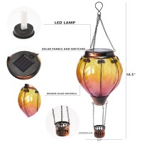 Hot Air Balloon Solar Lantern With Flickering Flame Hanging Solar Lights Outdoor Waterproof Lanterns For Garden Patio Yard Party