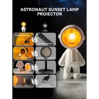 Sunset Lamp Projector Astronaut Night Light Led Aura Lamp Ambient Lamp For Photographypartybedroomliving Roomtiktok Live Dec