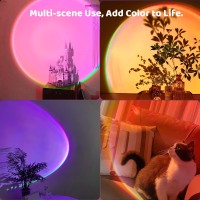 Tsrarey Sunset Lamp Projector With Remote Control, Endless Colors 360 Degree Rotation Sunset Projection Lamp Led Light, Button Switch & App Control Lamp For Christmas Gifts Photography Party Bedroom