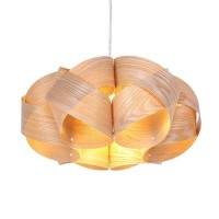 Ozzki Pendant Lamp European Creative Veneer Pendant Light E27 Modern Home Wooden Living Room Study Hanging Lamp Simple And Simple Garden Restaurant Droplight Theme Lounge Chandelier Flush Mount Fixtur