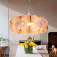 Ozzki Pendant Lamp European Creative Veneer Pendant Light E27 Modern Home Wooden Living Room Study Hanging Lamp Simple And Simple Garden Restaurant Droplight Theme Lounge Chandelier Flush Mount Fixtur