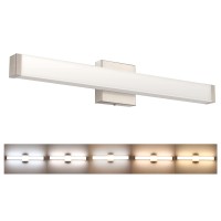 Yhtlaeh Bathroom Vanity Light Brushed Brass Square Led 24 Inch 14W 5 Cct Adjustable Color Temperature Wall Bar Lighting Fixtures Over Mirror