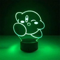 3D Night Lights For Boys Girls Kirby 3D Night Light Cute Cartoon Game Anime Home Decoration Lamp Kawaii Kids Birthday Gift Lamp Led Illusion Light (16 Colors With Remote)