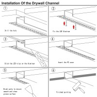 Hunhun 10-Pack 6.6Ft/2Meter Drywall Led Aluminum Channel System With Milky Cover, End Caps And Mounting Clips, Aluminum Profile For Led Strip Light Installations (Double-Edge-6.6Ft, 10)