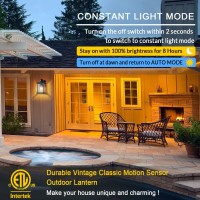 Motion Sensor Outdoor Porch Light, Dusk To Dawn Wall Mount Antirust Exterior Light Fixture,Waterproof Porch Lights Outdoor Wall Motion Sensor,Garage,Hallway Patio Wall Lantern(Bulbs Not Included)