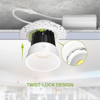 Asd Trimless 2 Inch Led Recessed Lighting 8W 120V Round Led Downlight Canless Dimmable Led Downlights For Ceiling With Jbox