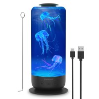 Jellyfish Lamp 25L Usb Plugin Jellyfish Light Lamp Led Color Changing Jellyfish Aquarium With Speed Control 2 Light Modes