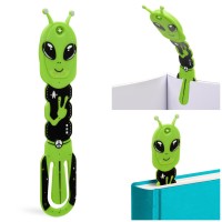 Flexilight Reading Light 2 In 1 Bookmark Book Light Led Clip On Lamp Children Adult Book Torch Book Accessories Gift For Readers, Book Lovers (Battery Operated, Alien Green)