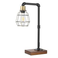 Conca Steampunk Table Lamp E26 Base Rustic Edison Lighting Cage Shade Table Lamp Ablackbronze