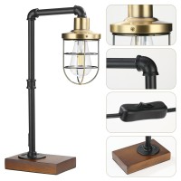 Conca Steampunk Table Lamp Industrial Table Lamp E26 Base Rustic Edison Lighting Cage Shade Table Lamp Bblackbronze