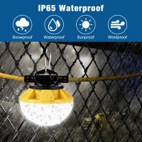 G Gjia 50Ft Construction String Lights Ip65 Waterproof Etl Certified Led String Work Lights 5000K Daylight 18Awg Wire Linkable