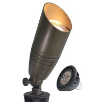 Coloer Diecast Brass Landscape Spotlights Outdoor With 5W Aluminum Housing Led Mr16 Bulb 2700K 450Lm 12V Acdc Low Voltage Ligh