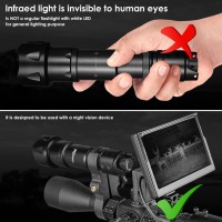 Uniquefire 940Nm Ir Illuminator Flashlight Spotlight,Fresnel Lens Zoomable Infrared Flashlight Illuminator Light For Night Vision,Rapid Dimmer Switch Max Lighting 500M