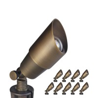 Coloer Diecast Brass Outdoor Spot Lights For Yard 12V Acdc Low Voltage Landscape Lighting Kit Ip65 Waterproof Backyard Outdo