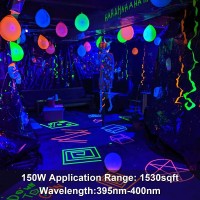 2 Pack 150W Led Blacklight Meekbos Uv Black Lights For Glow Party Ip65 Waterproof Outdoor Uv Floodlight For Black Light Party