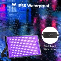 2 Pack 150W Led Blacklight Meekbos Uv Black Lights For Glow Party Ip65 Waterproof Outdoor Uv Floodlight For Black Light Party