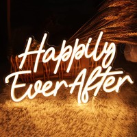 Sylhome Happily Ever After Led Neon Light Sign Wedding Party Birthday Neon Art Wall Sign Decor Usb Bedroom Home Pub Decor Valent