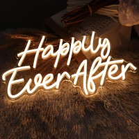 Sylhome Happily Ever After Led Neon Light Sign Wedding Party Birthday Neon Art Wall Sign Decor Usb Bedroom Home Pub Decor Valent