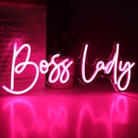 Sylhome Pink Boss Lady Led Neon Light Sign Desk Sign Usb Cool Girls Lady Woman Bedroom Living Room Office Home Wall Decor Sign P