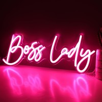 Sylhome Pink Boss Lady Led Neon Light Sign Desk Sign Usb Cool Girls Lady Woman Bedroom Living Room Office Home Wall Decor Sign P