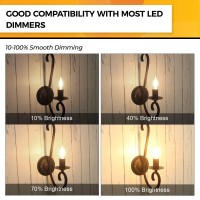 Hizashi Chandelier Light Bulbs 60 Watt 90+Cri 2700K Soft White, E12 Candelabra Led Light Bulbs Dimmable, B11 Led Candelabra Bulbs, 6W, 550Lm, Candle Light Bulbs, Ul Listed, 12 Pack