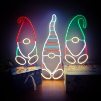 Merry Christmas Easter Led Decoration Christmas Gnomes Neon Signs For Wall Decor Christmas Holiday Neon Style Led Sign Christmas Gnomes Wall Wall Decoration Xmas Kidgift