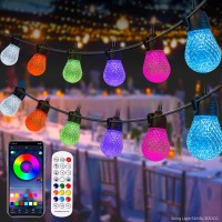 Zizocci String Lights For Outside, String Lights Indoor, Outdoor String Lights, 51Ft Patio Shatterproof Waterproof, Remote Control & App, Decorations, Birthday, Christmas, Balcony, Garden Party