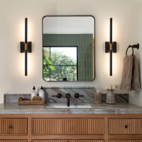 Faziyo Black Gold Vanity Light Fixtures For Bathroom Over Mirror 24 Inch Led Bath Sconces 4000K Morden Picture Lights For Paintings (Horizontal & Vertical)