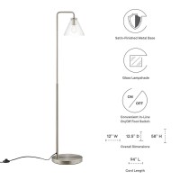 The Element Glass Floor Lamp accentuates your home dcor in the living room bedroom or study room with a distinctive midcentury modern aesthetic Solidly constructed with a bentpipe arm and a round iron base this living room floor lamp beams with industrial