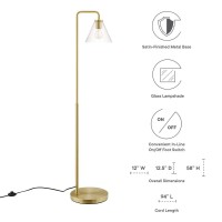 The Element Glass Floor Lamp accentuates your home dcor in the living room bedroom or study room with a distinctive midcentury modern aesthetic Solidly constructed with a bentpipe arm and a round iron base this living room floor lamp beams with industrial