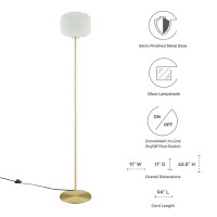 Introduce ingenuity and nuanced retro style into your home lighting design The iconically shaped Reprise Glass Sphere Floor Lamp brings structure texture and a warm transparent glow in your bedroom living room entryway or office The opaque glass shade is 