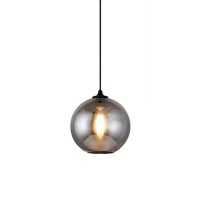 Ozzki Pendant Lamp Antique Glass Chandelier Gray Retro Ceiling Pendant Lamp Industrial Vintage Kitchen Island Bedroom Bedside Lamp Hanging Wire Adjustable E27 Flush Mount Fixture (Color : B)