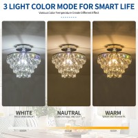 Mini Crystal Chandelier Ceiling Light Small Modern Chrome Crystal Flush Mount Ceiling Light E26 Base Farmhouse Ceiling Lightin