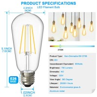 2700K Warm White Vintage LED Edison Light Bulbs Design of a Vintage Edison light bulb Classic teardrop top and clear glass Whether your style is traditional contemporary industrial or modern this filament Edison style vintage light bulb will add timeless 