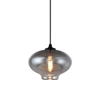 Ozzki Pendant Lamp Antique Glass Chandelier Gray Retro Ceiling Pendant Lamp Industrial Vintage Kitchen Island Bedroom Bedside Lamp Hanging Wire Adjustable E27 Flush Mount Fixture (Color : E)