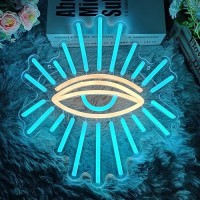 Evil Eyes Neon Signs For Wall Decor Dimming Led Blue Goth Eyes Neon Signs Usb Neon Wall Signs For Game Room Bedroom Man Cave K