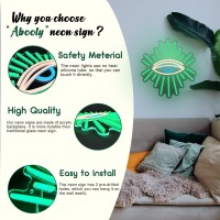 Abooly Evil Eyes Neon Signs For Wall Decor Dimming Led Green Goth Eyes Neon Signs Usb Neon Wall Signs For Game Room Bedroom Man