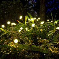 Durpar Solar Garden Lights, New Upgraded Solar Firefly Lights Outdoor Waterproof, Solar Outdoor Lights, Solar Garden Decorative Lights Yard Patio Pathway Decoration, Warm White (4 Pack)