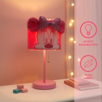 Idea Nuova Disney Minnie Mouse Plush Shade Table Lamp, Pink