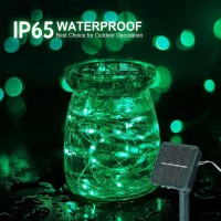 Woohaha 2 Pack 100 Led Solar Green String Lights33Ft Solar Halloween Lights Outdoor8 Modes Waterproof Green Solar Fairy Lights