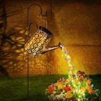 Afootry Solar Watering Can With Lights,Solar Outdoor Garden Decor Waterproof Large Lantern Landscape Lights Outside Decorations For Yard Porch Patio Pathway Party Gardening Christmas Gift(Color Light)